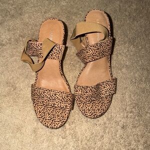 Animal print chunky sandals